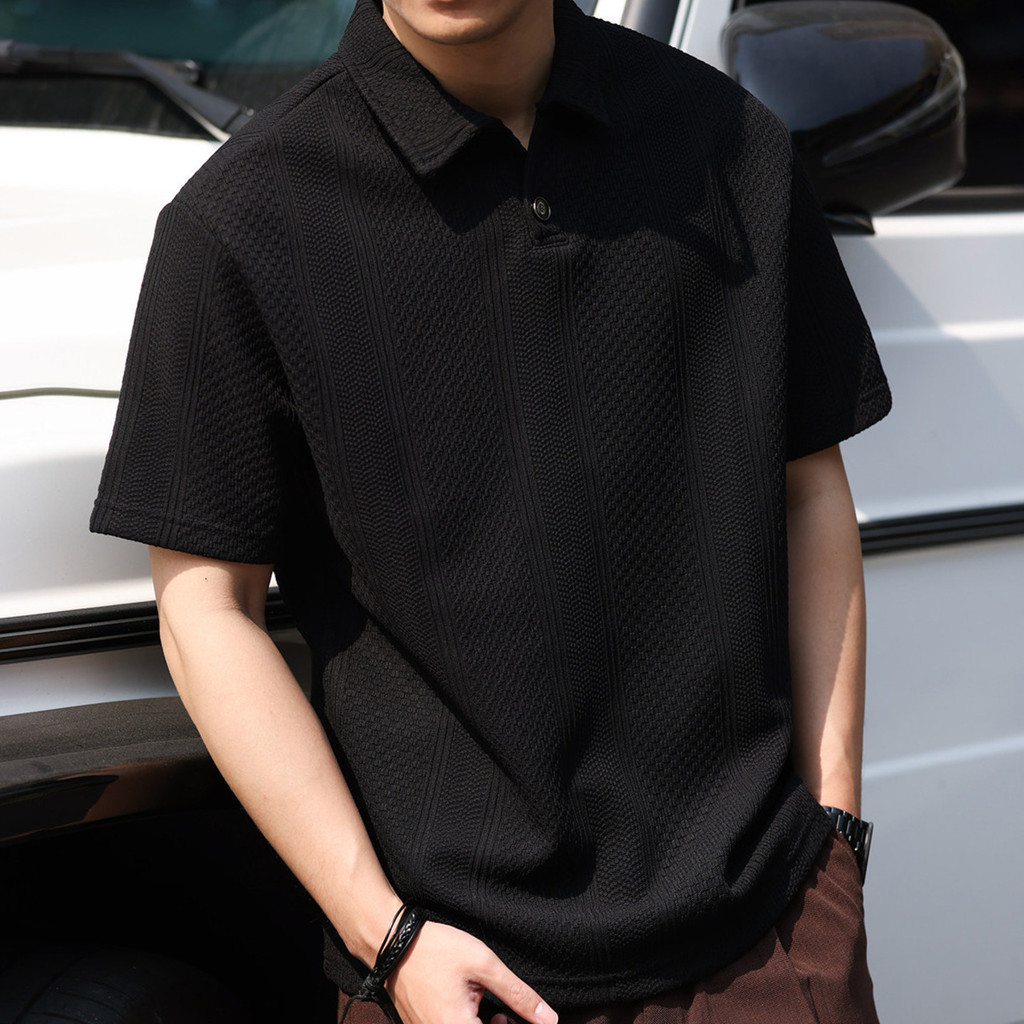 Casual Jacquard Short-Sleeved Polo