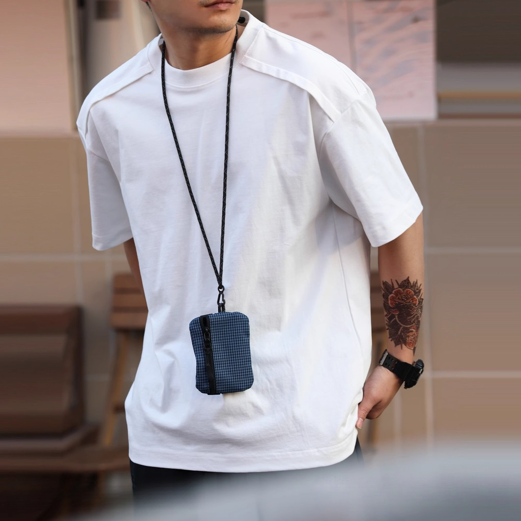 Wuluwear 280g Stitching Tailoring Casual Short-Sleeved T-Shirt Men Loose Pure Cotton Round Neck Sports TEE Summer