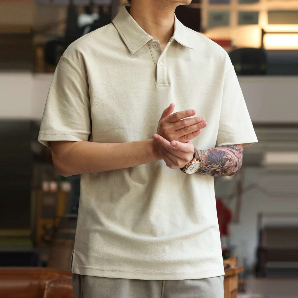 220g Solona Short-Sleeved Polo Shirt Men's Light Luxury Feeling Pearly Cool Lapel TEE