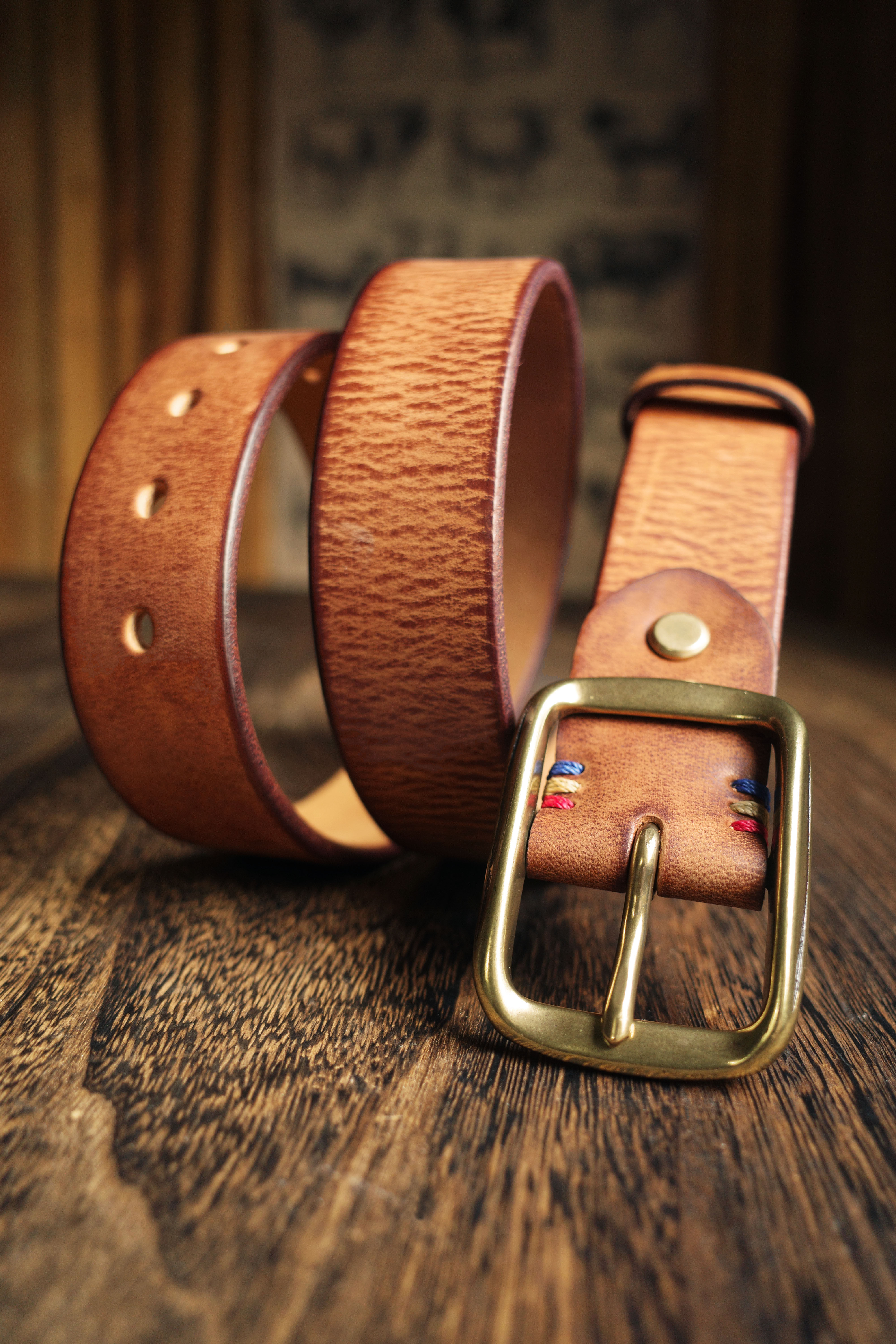 Handmade brass genuine leather belt