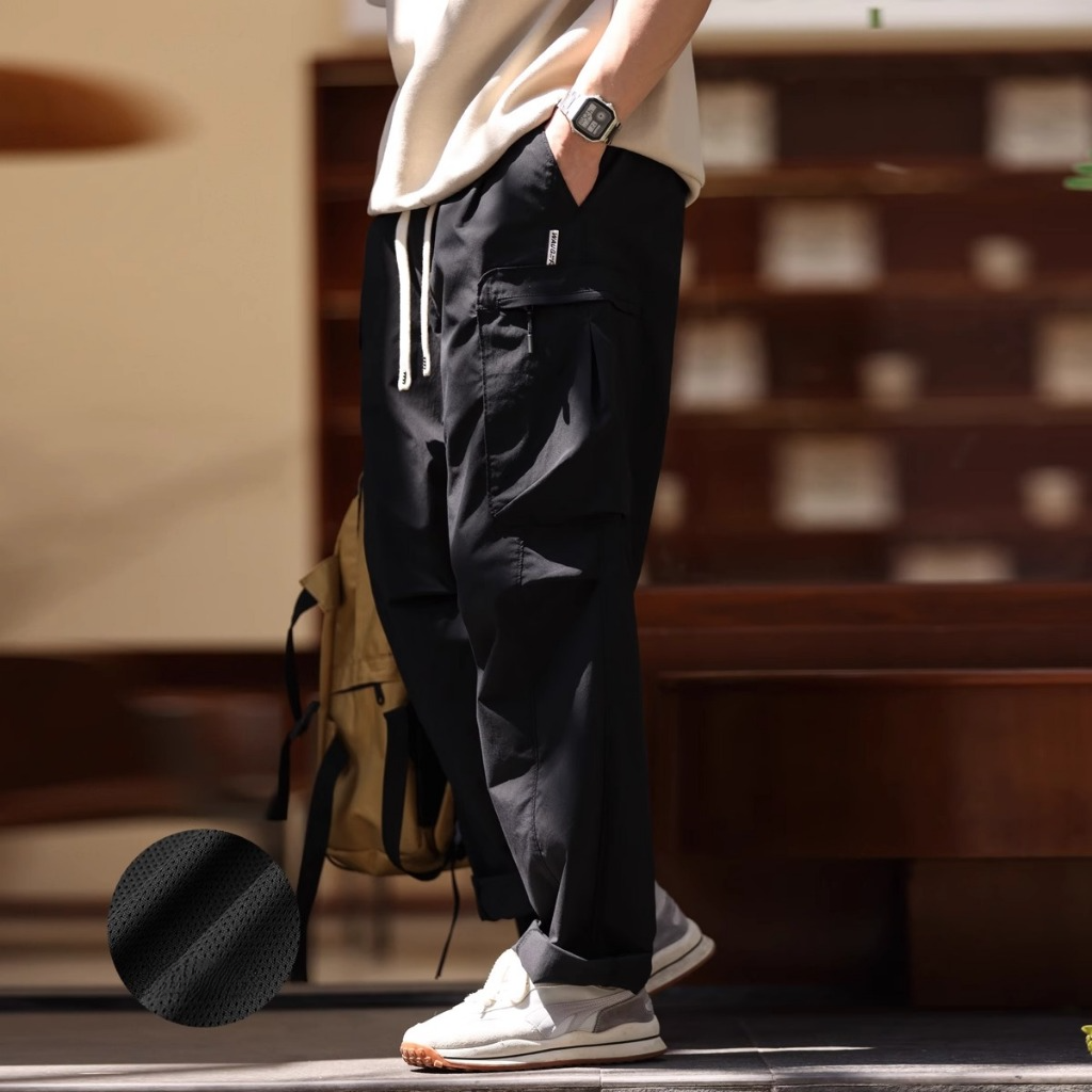 Multi-Pocket Overalls Men Cleanfit Outdoor Sports Loose Straight Casual Pants Trendy