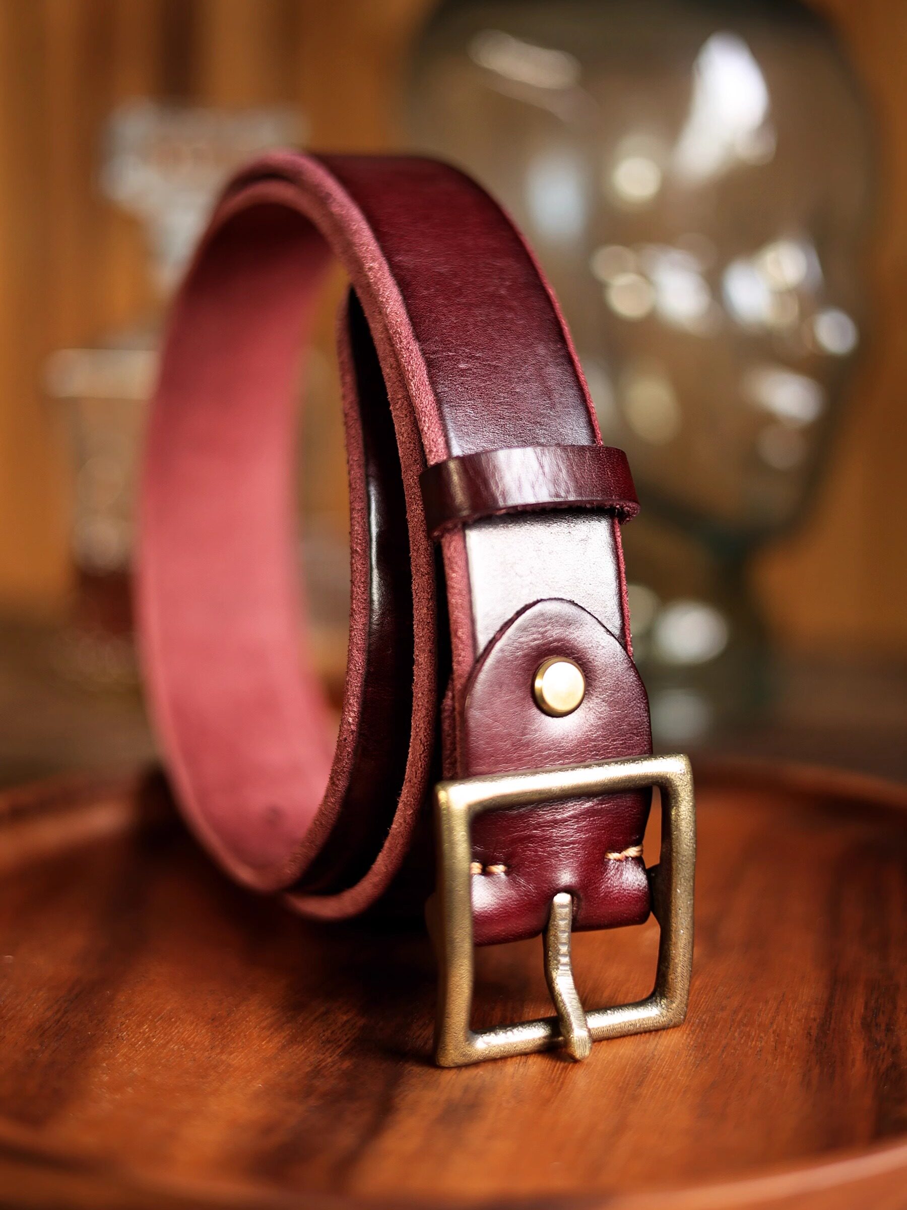 Vegetable-Tanned cow leather belt