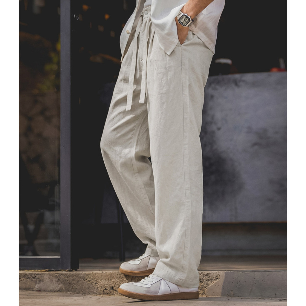Lyocell Linen Casual Solid Color Pants