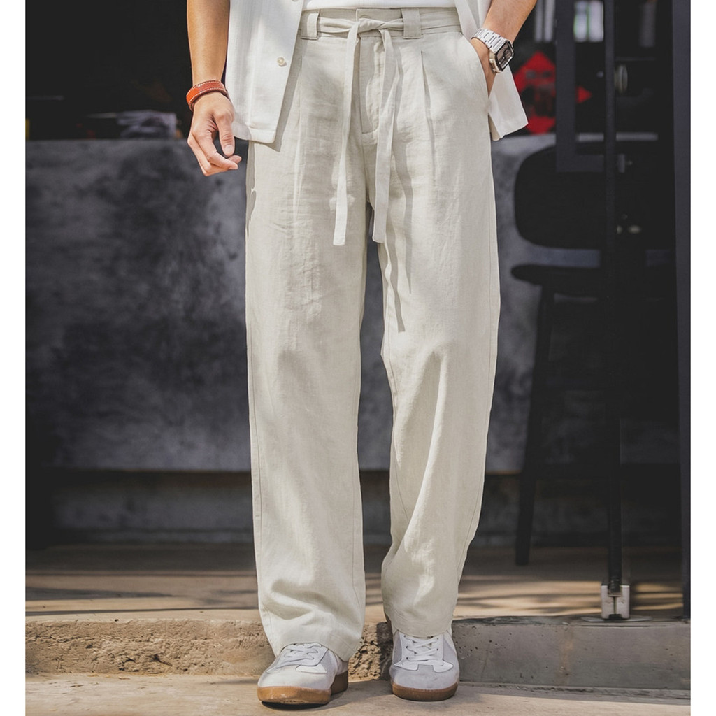 Lyocell Linen Casual Solid Color Pants