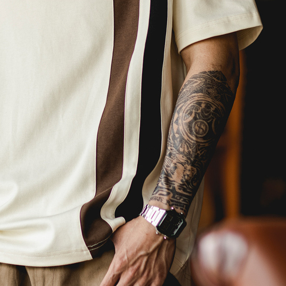 Stitching Contrast Color Polo Shirt