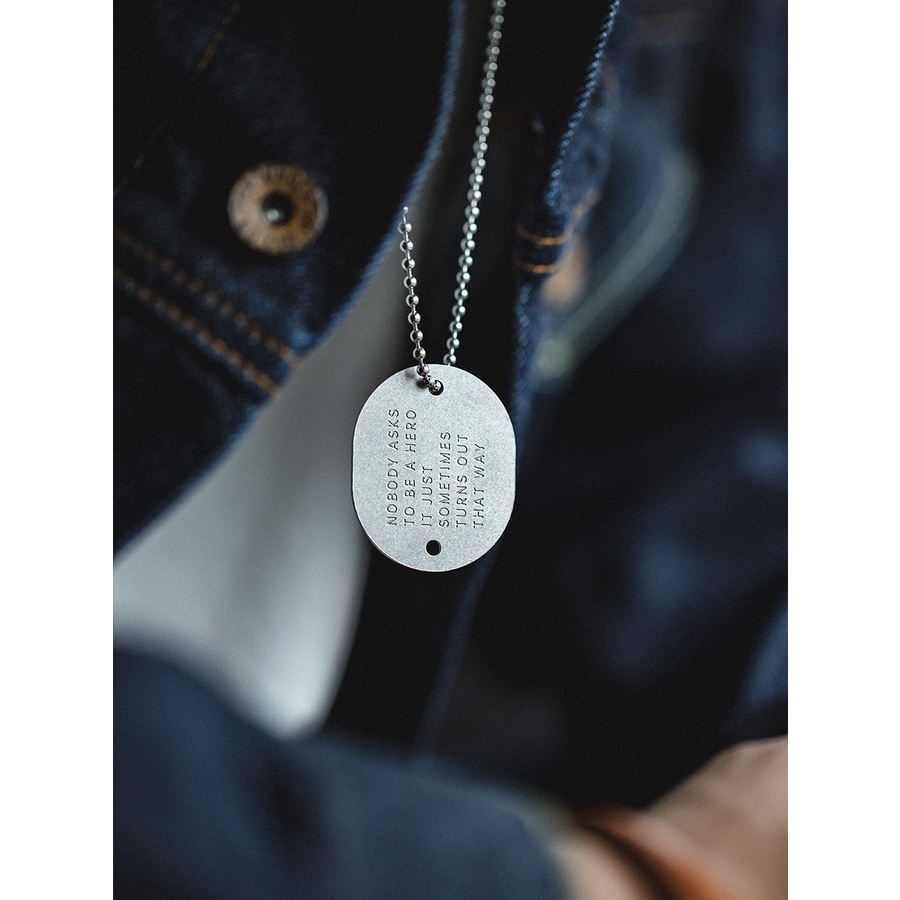 American Retro Letter Military  Pendant Necklace Hip Hop Dog Tag Disco Cool American Soldier Pendant