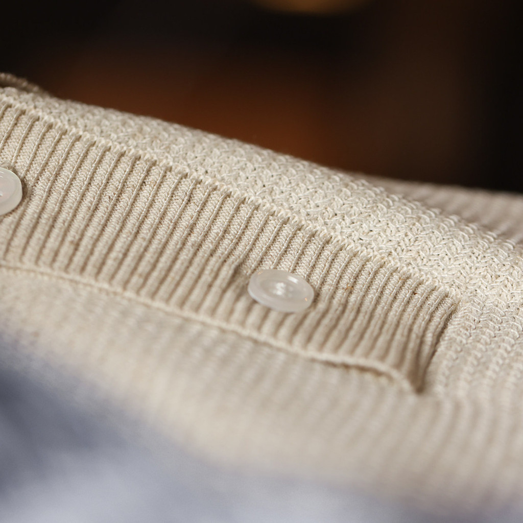 Linen Textured Knitted Short-Sleeved Polo