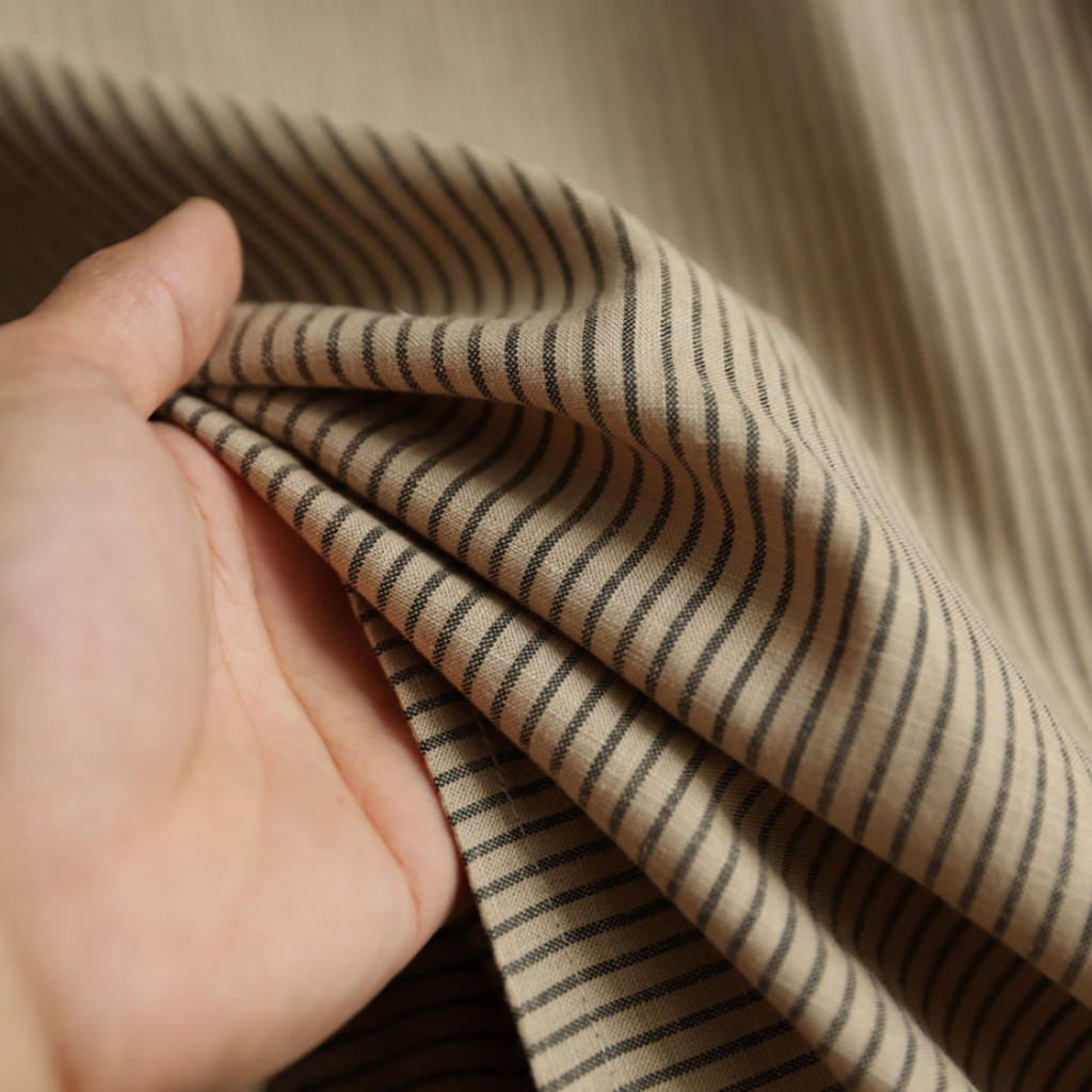 Linen Stripes Cuban Collar Shirt