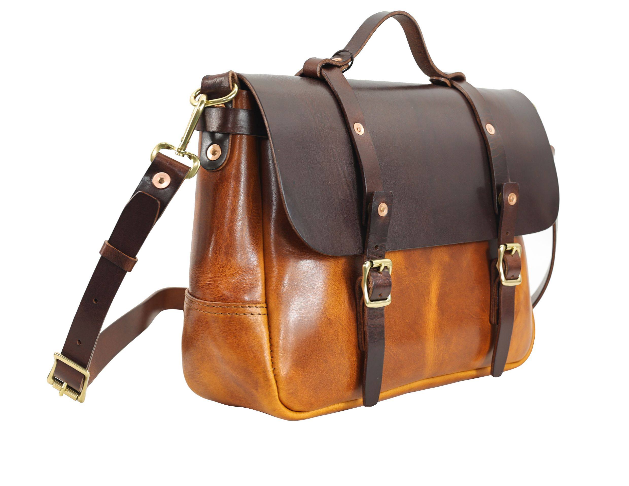 Leather messenger bag