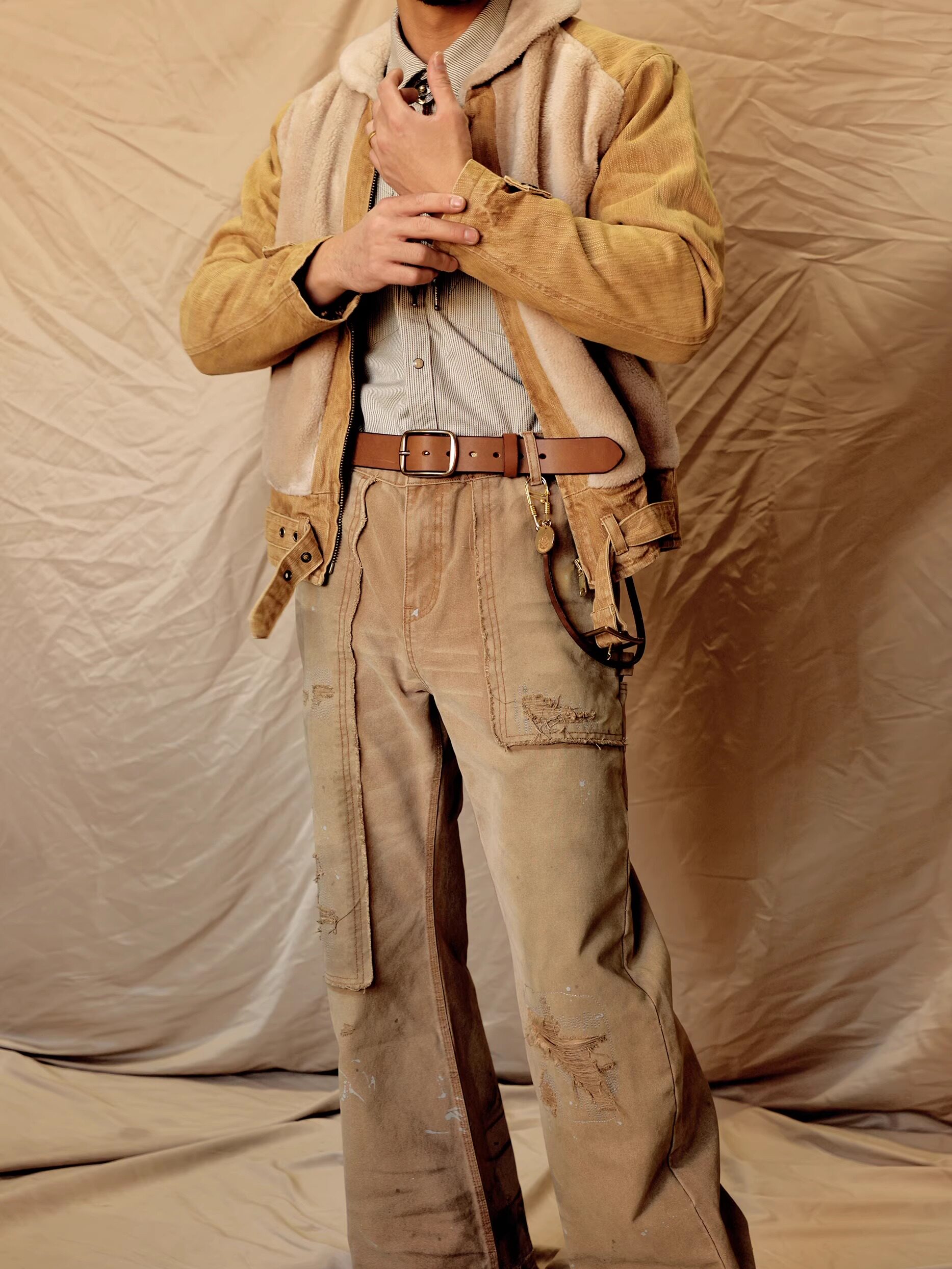 Handmade brass genuine leather belt