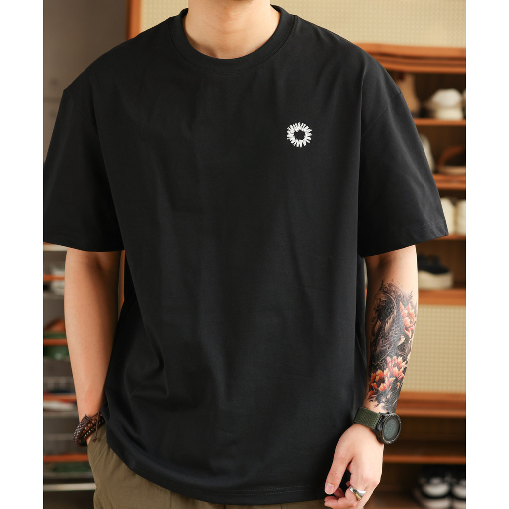 240g Ice Silk Cotton Embroidered T-Shirt