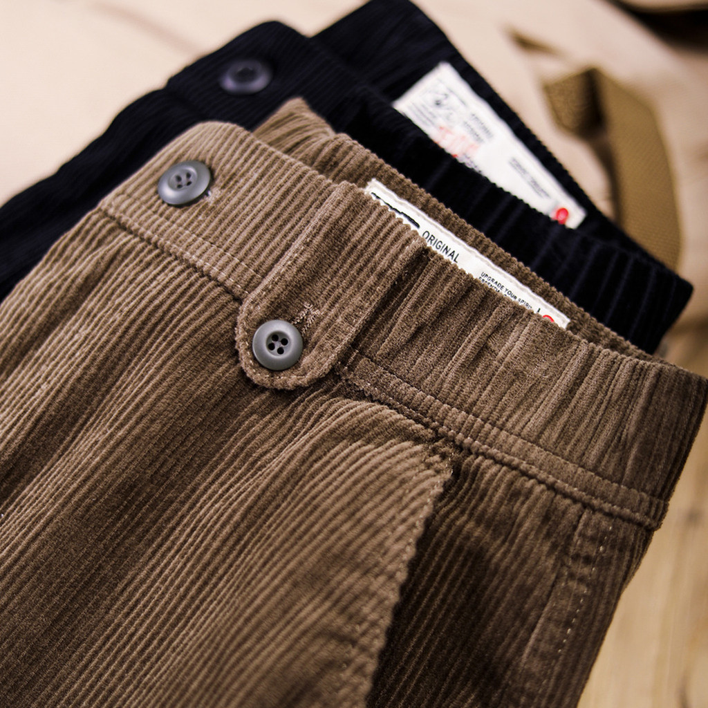 300g Heavy Corduroy Long Pants Bain Style Plus Velvet Thickened Straight Casual Pants
