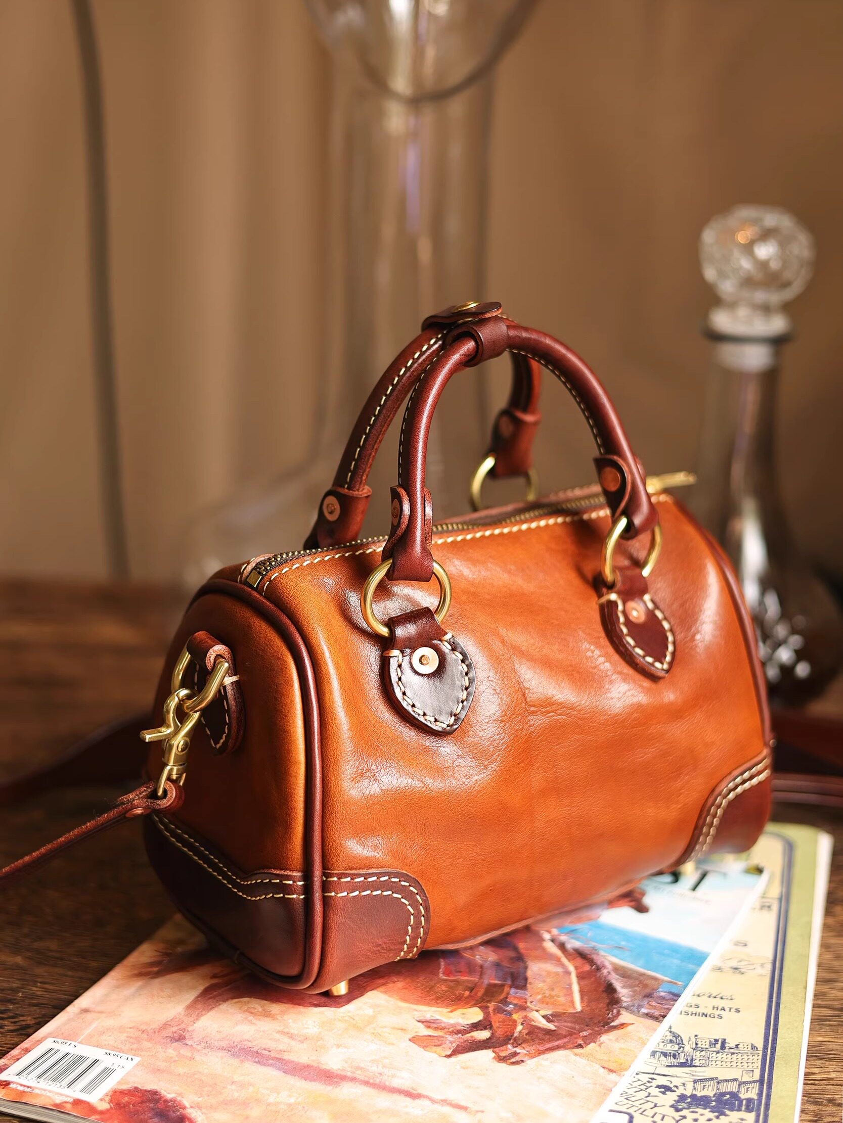 Handmade Single-shoulder Boston Bag