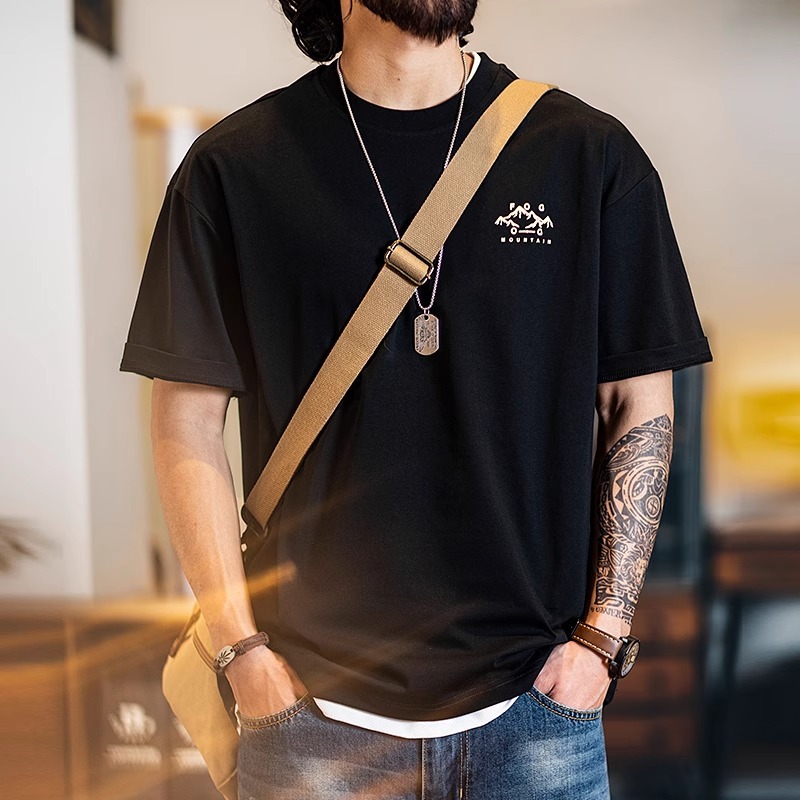 Quick-Drying Street Wear Printed Short-Sleeved t-Shirt Men 2025 Summer New Style Loose Cool Feeling Ice Leather Half-Sleeved t-Shirt