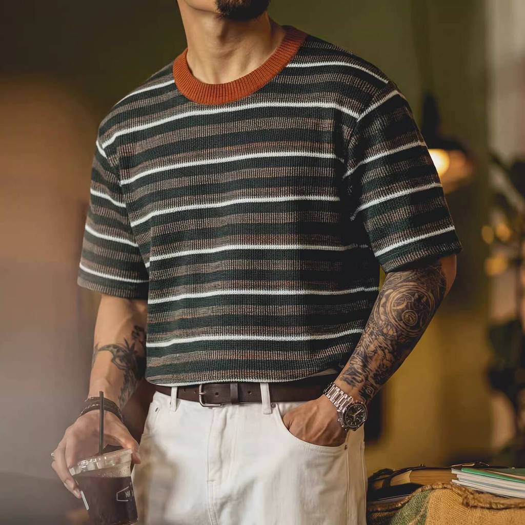 Casual Striped Knitted Loose t-Shirt