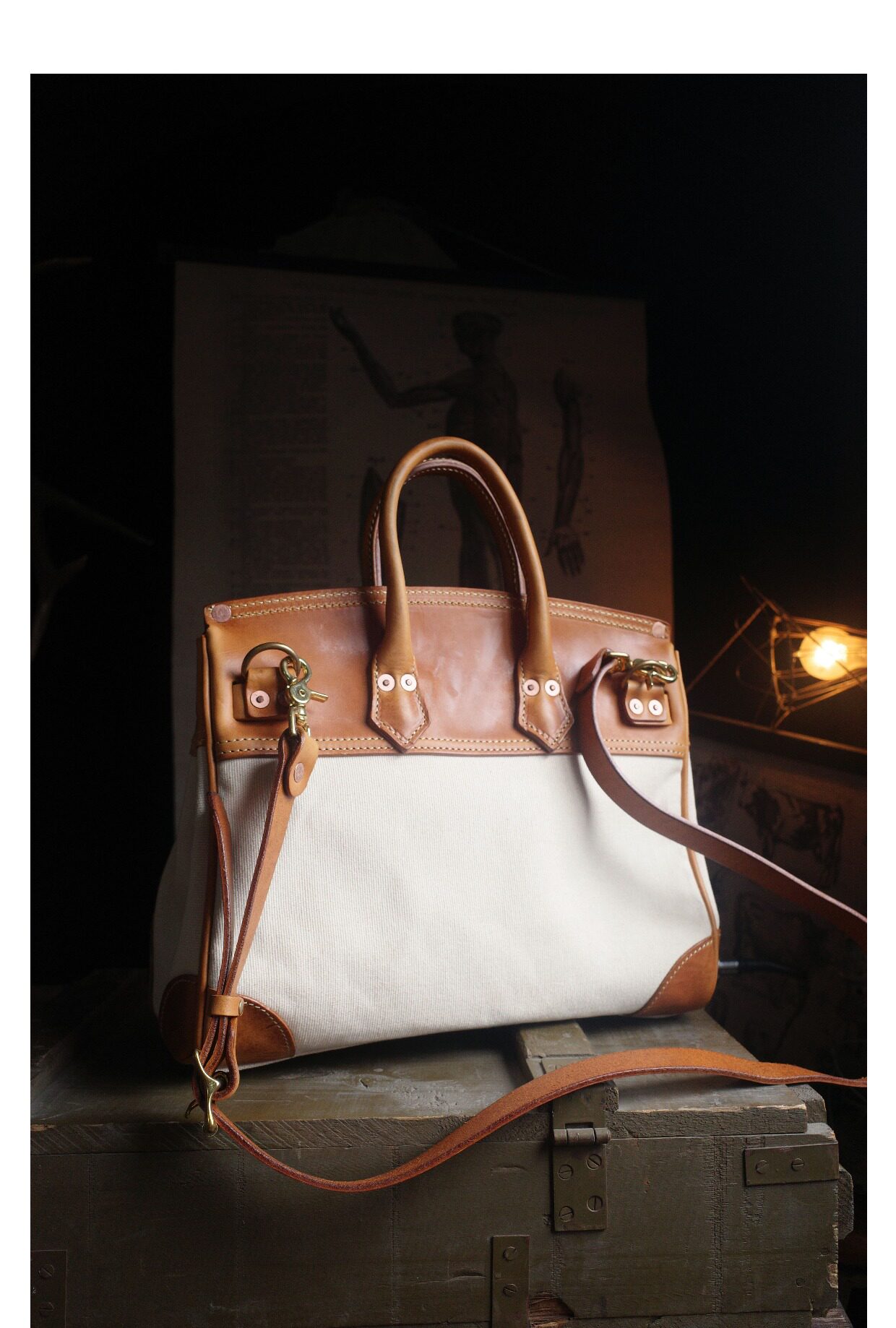 Canvas Kelly bag