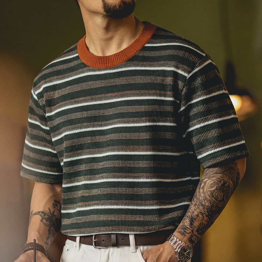 Casual Striped Knitted Loose t-Shirt