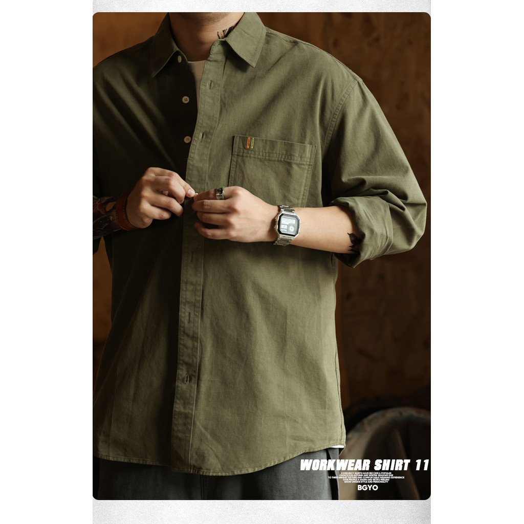 Casual Pure Cotton Long-Sleeved Shirt