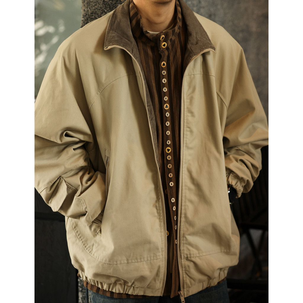 Wuluwear Japanese Retro Gallery Style Stand-Up Collar Jacket Men Sleeve Bag Design cleanfit Tooling Zipper Jacket