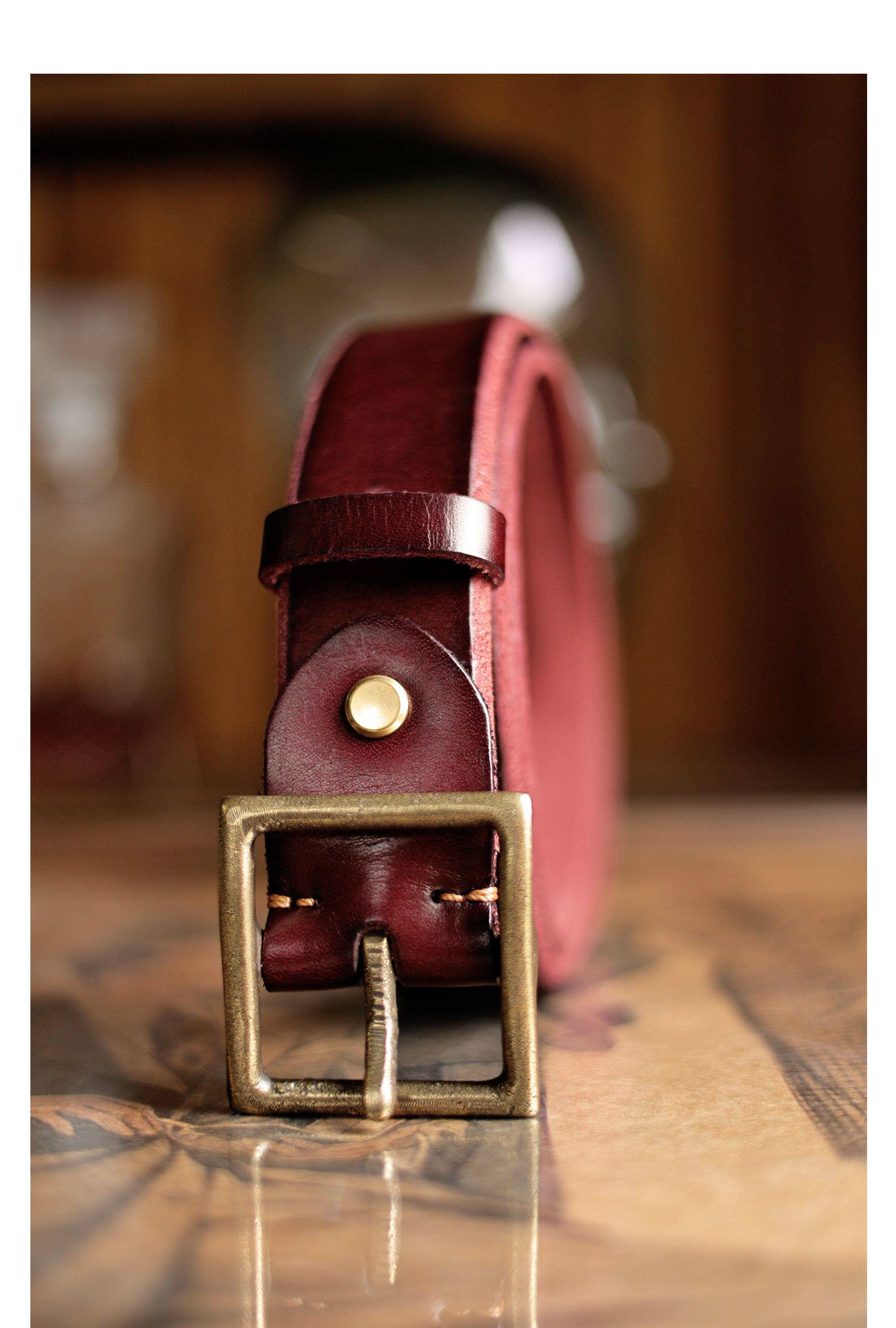 Vegetable-Tanned cow leather belt