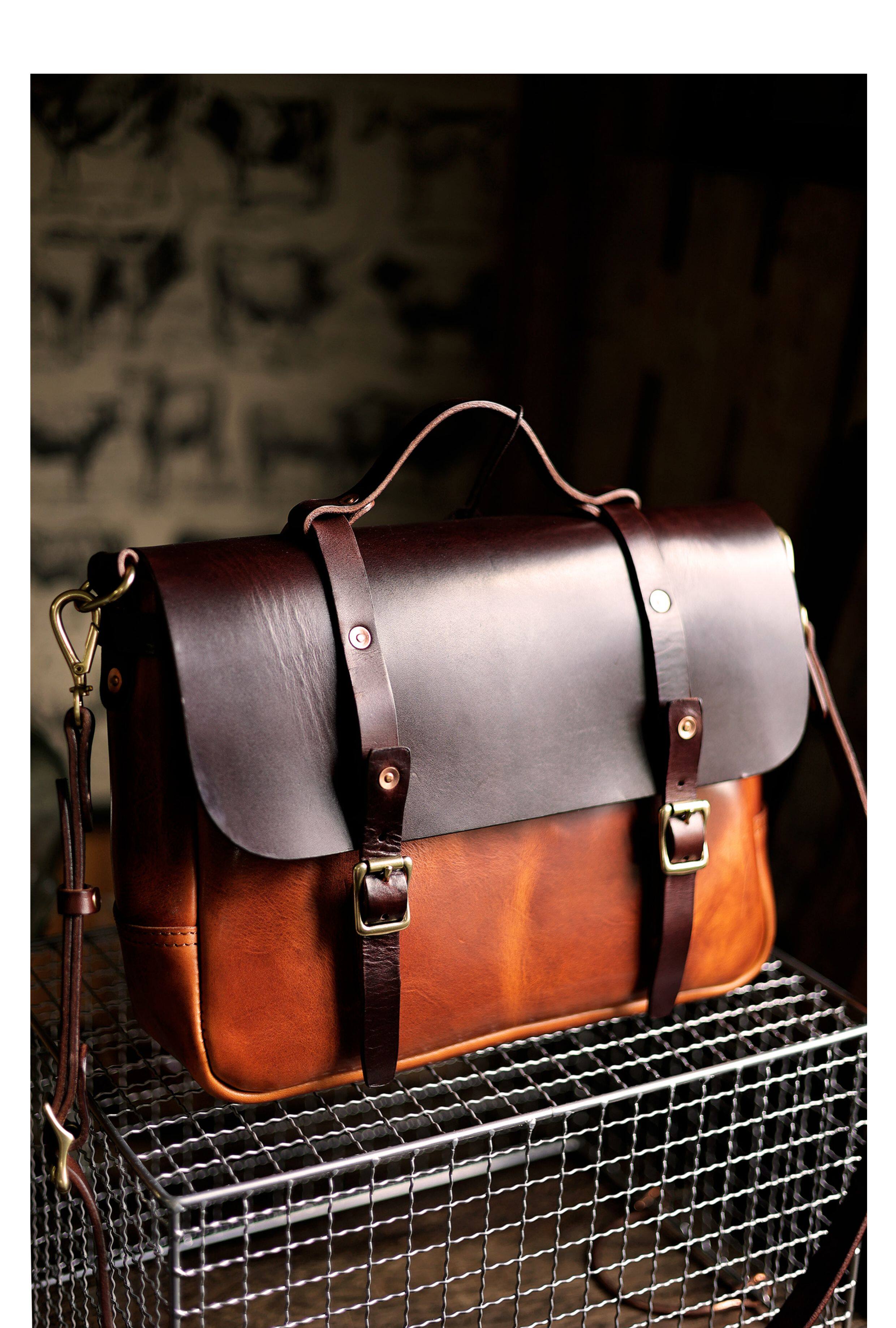 Leather messenger bag