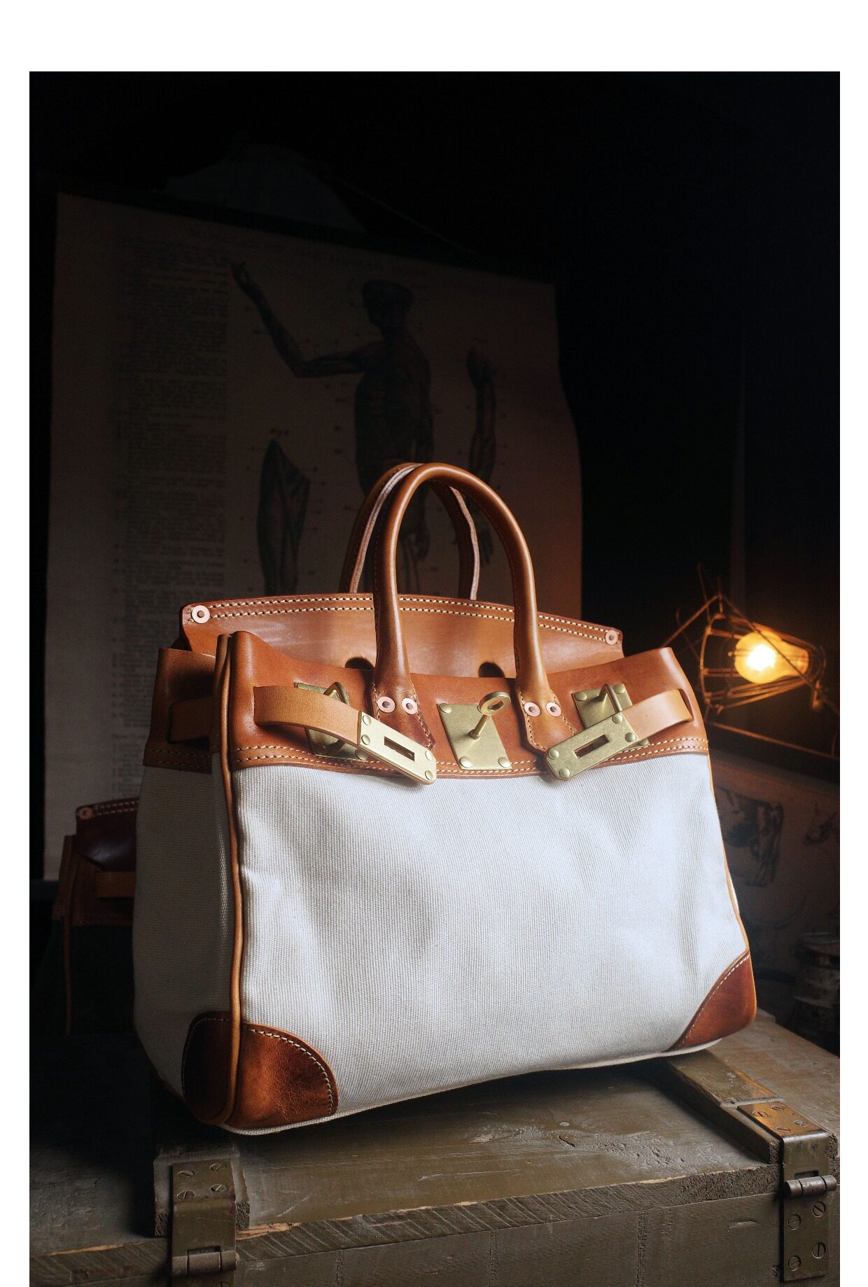 Canvas Kelly bag