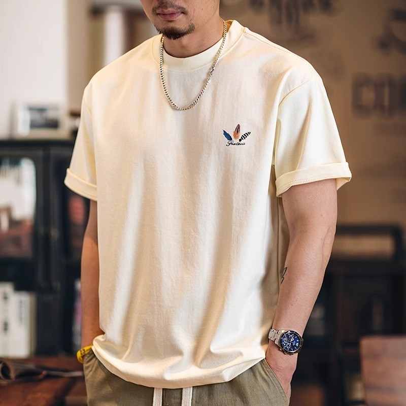 Fun Printed Short-Sleeved t-Shirt Men Summer Loose Casual Painted Half-Sleeved