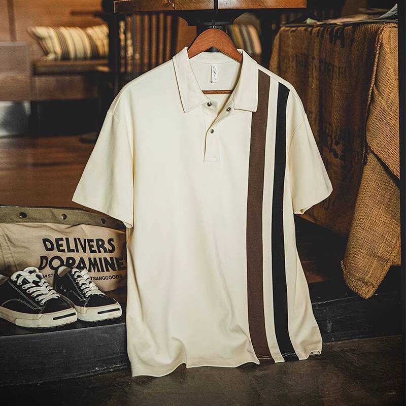 Stitching Contrast Color Polo Shirt