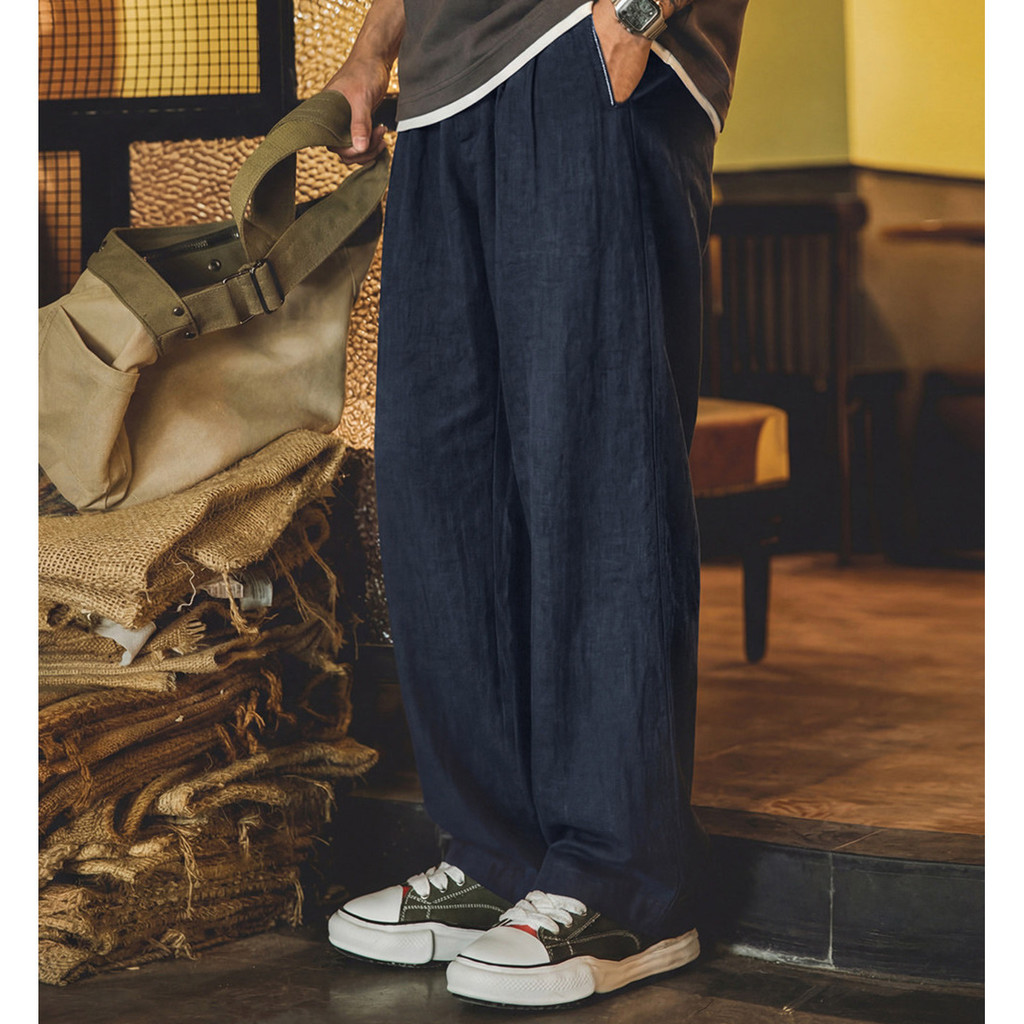 Lyocell Linen Blended Casual Straight Pants