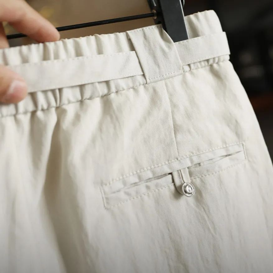 Lyocell Linen Casual Solid Color Pants