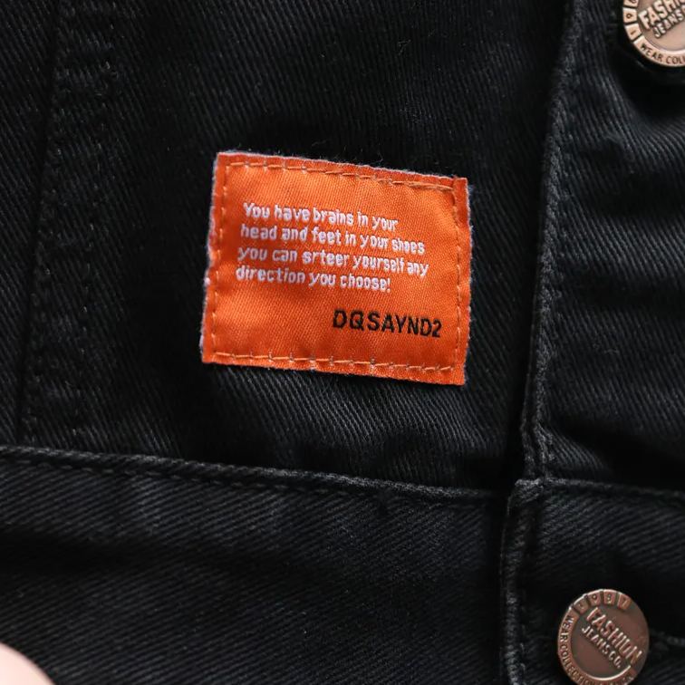 American Retro Lapel Heavy Denim Jacket Men Washed Black Plus Size Workwear Casual Hunting Jacket