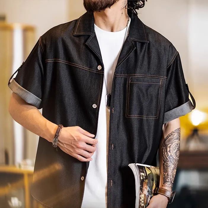 6.6OZ Cuban Collar Cowboy Shirt