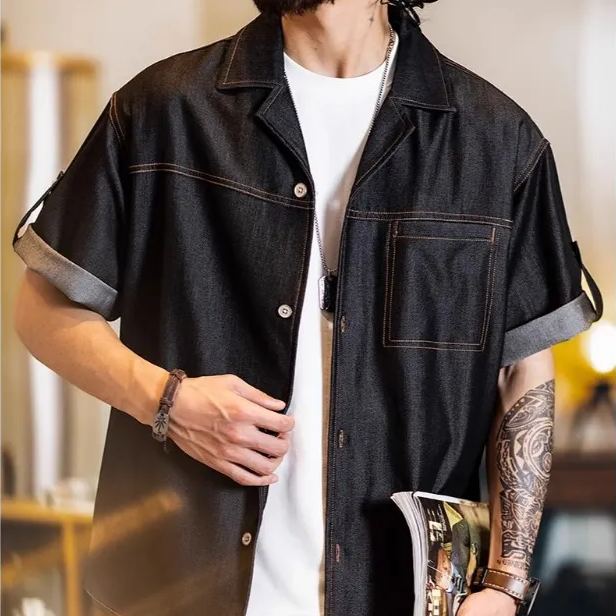6.6OZ Cuban Collar Cowboy Shirt