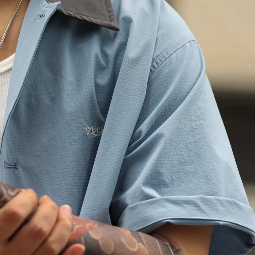 Barn Style Cool Quick-Drying Short-Sleeved Shirt Men Thin Style Diary Wear Shirt Summer