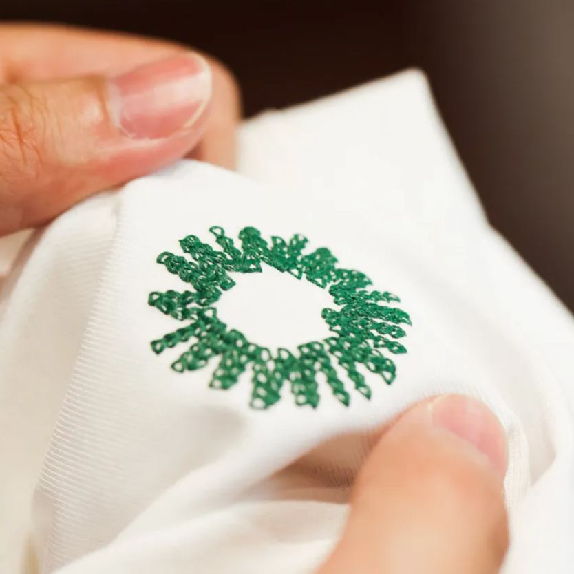 240g Ice Silk Cotton Embroidered T-Shirt