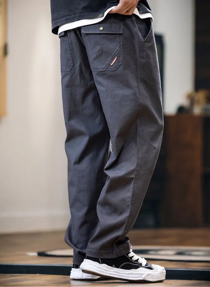 Overalls Men Spring Stretchy Straight Casual Pants Men's Plus Size Pants