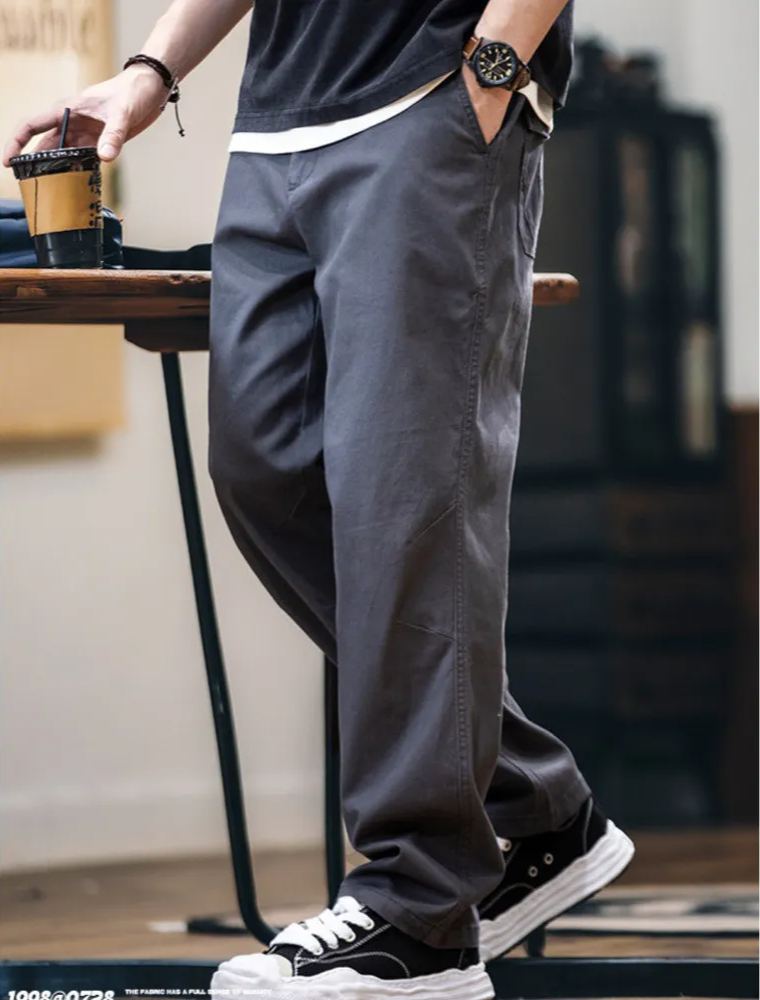 Overalls Men Spring Stretchy Straight Casual Pants Men's Plus Size Pants