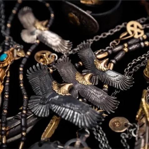 Indian Ethnic Style Niche Cheap Bracelet High Qiao Retro Style Tang Grass Golden Eagle Bracelet Men Women