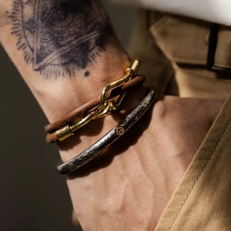 Indian Ethnic Style Niche Cheap Bracelet High Qiao Retro Style Tang Grass Golden Eagle Bracelet Men Women