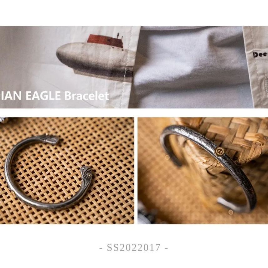 Indian Ethnic Style Niche Cheap Bracelet High Qiao Retro Style Tang Grass Golden Eagle Bracelet Men Women