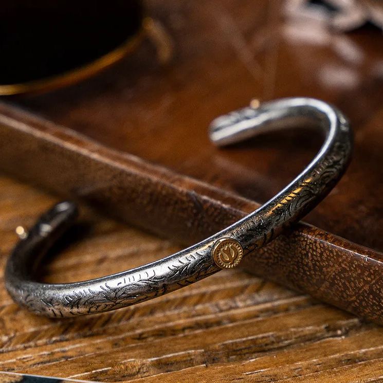 Indian Ethnic Style Niche Cheap Bracelet High Qiao Retro Style Tang Grass Golden Eagle Bracelet Men Women