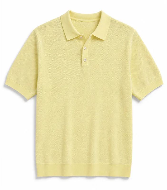 Wuluwear Linen Short-Sleeve Men's Polo Shirt Lyocell Breathable Mesh Collar Knit T-Shirt