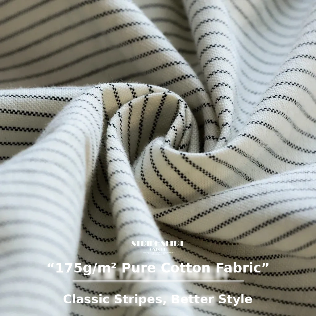175g Casual Oxford Spinning Pinstripe Shirt Men Slightly Wide High-End Shirt