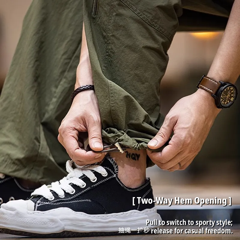 Quick-Drying Casual Pants Outdoor Embroidered Thin Style Straight Overalls Men