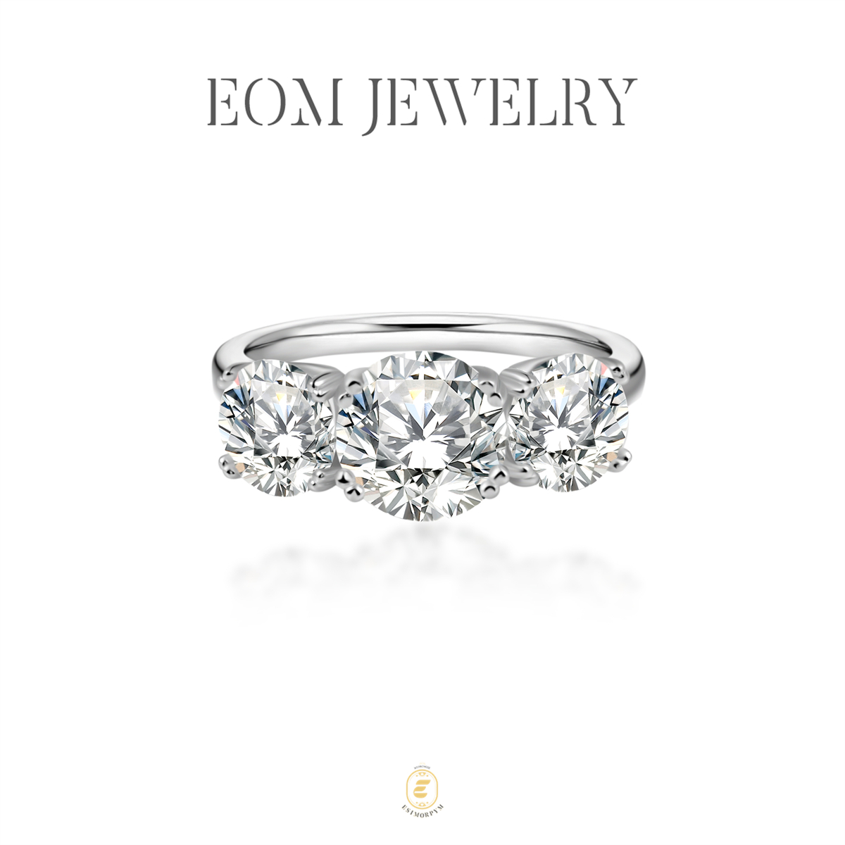 Moissanite 2ct-4ct Three Stone Prong Engagement Ring (Buy 2 Free Shipping & Extra $3.99 off)