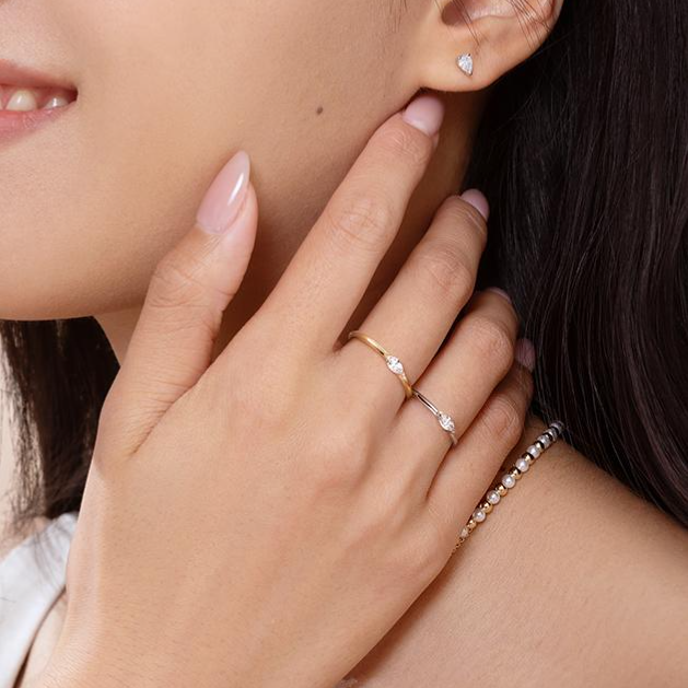 Moissanite Echo of Love Eternal Marquise Cut Ring