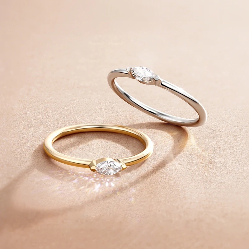 Moissanite Echo of Love Marquise Cut Eternal Ring