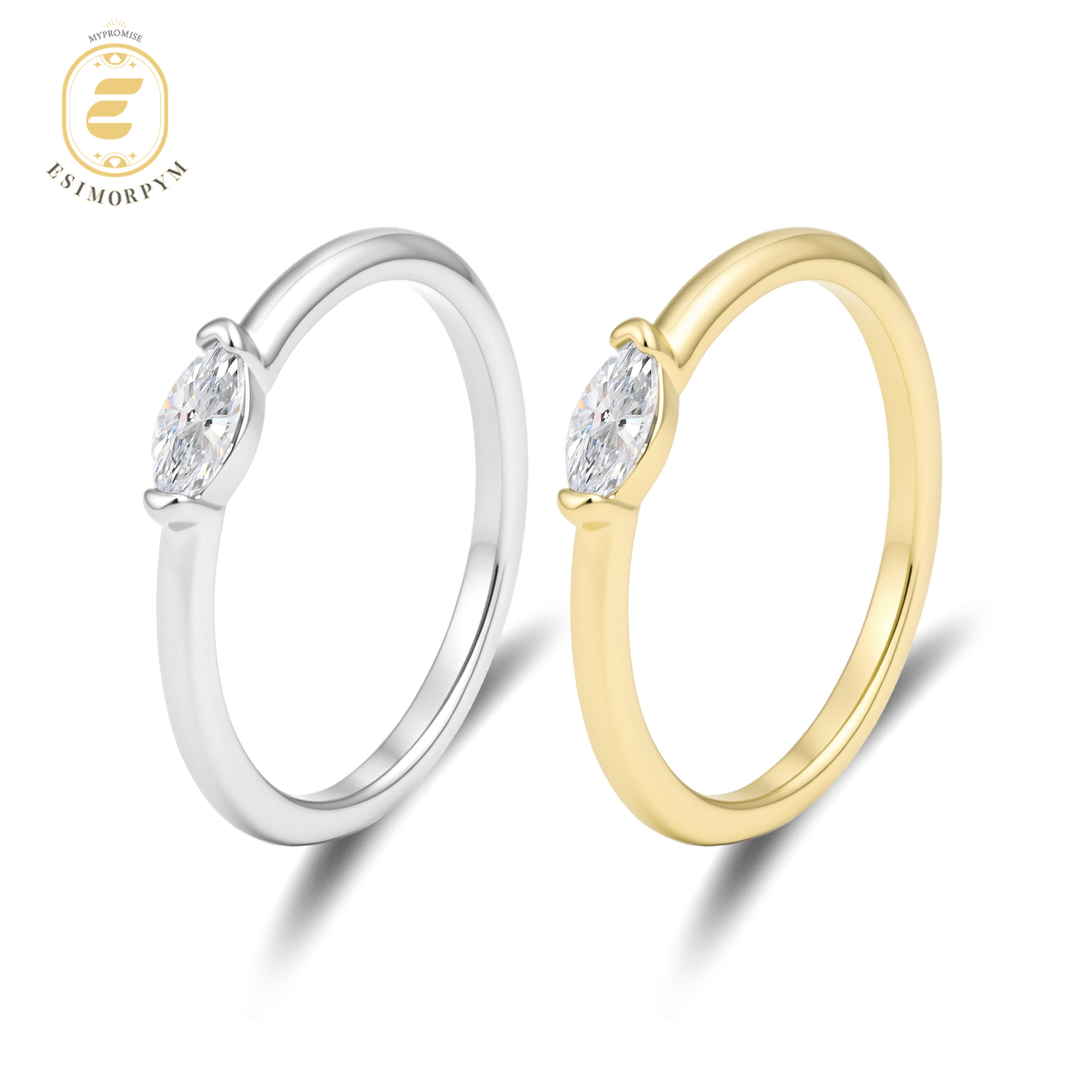 Moissanite Echo of Love Marquise Cut Eternal Ring