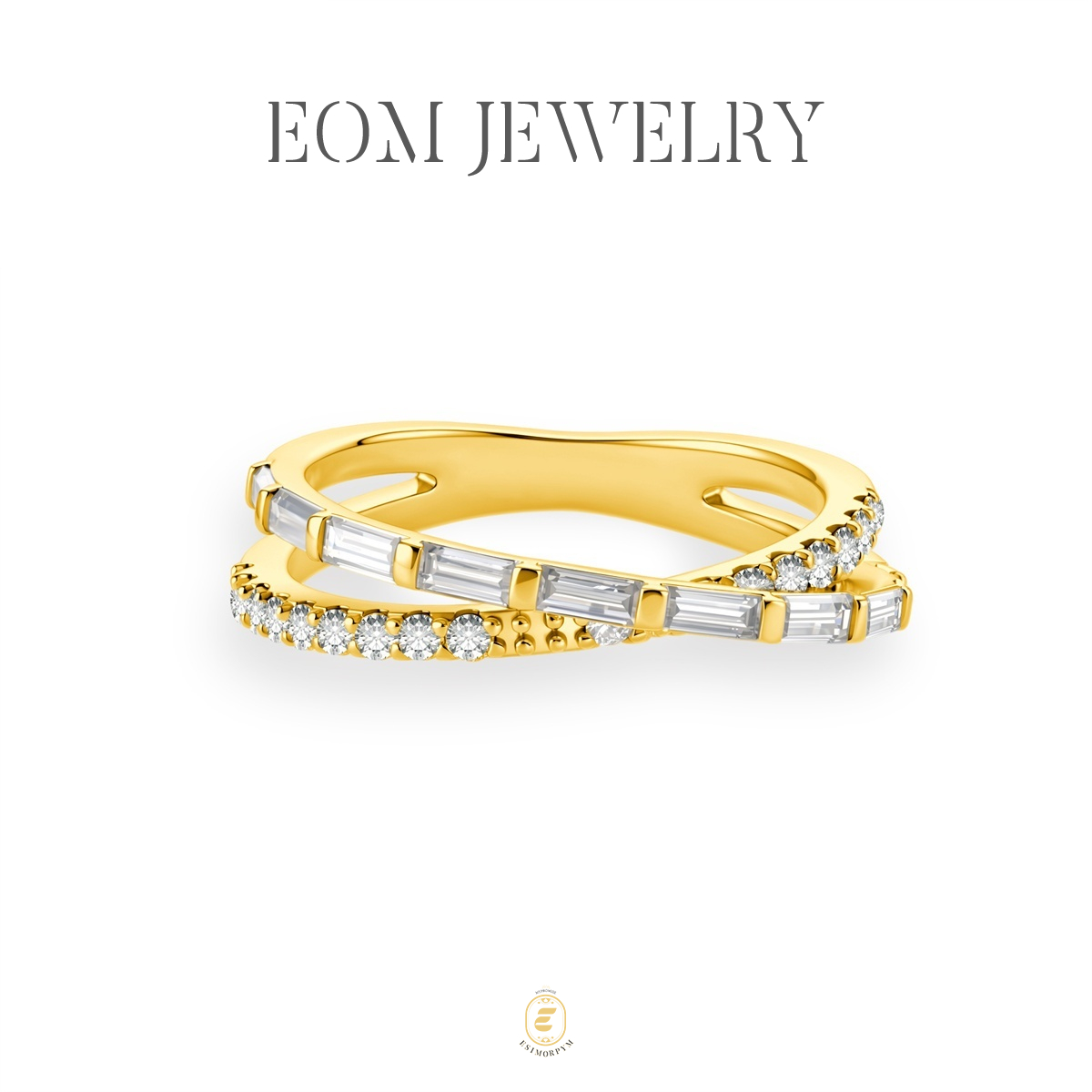 Moissanite Starlight Ribbon Crossover Ring