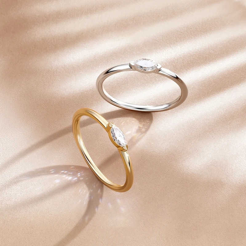Moissanite Echo of Love Marquise Cut Eternal Ring